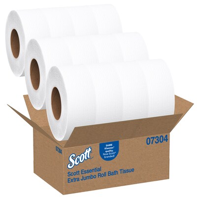 Scott Essential 2-Ply Jumbo Toilet Paper, White, 12 Rolls/Carton (07304)