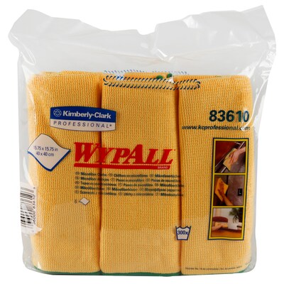 WypAll Microfiber Dry Cloths, Yellow, 6/Pack (83610)