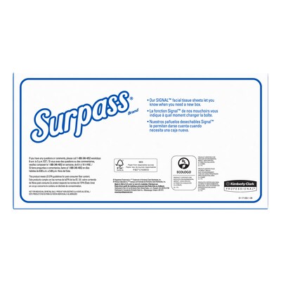 Surpass Standard Facial Tissue, 2-Ply, 100 Sheets/Box, 30 Boxes/Pack (21340)