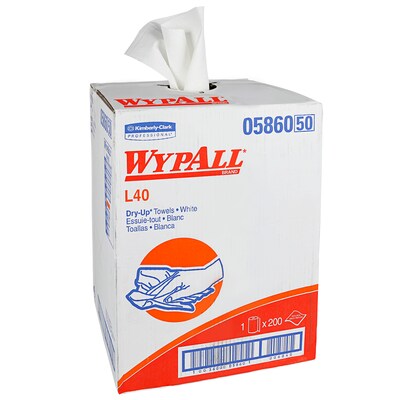 Wypall® Dry-Up Professional Paper Towels, 1-Ply, White, 200/Bx