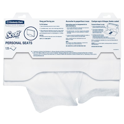 Scott Toilet Seat Covers, 15 x 18, 125 Covers/Pack, 24 Packs/Carton (7410)