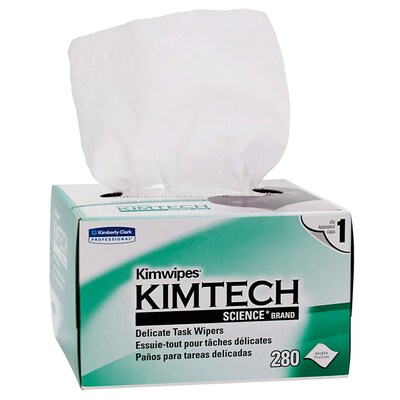 Kimtech Science Kimwipes Delicate Task Durable Fibers Wipers, White, 280 sheets/Box, 30 Boxes/Carton