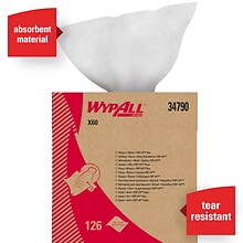 WypAll X60 Hydroknit Wipers, White, 126 Wipes/Box (34790)