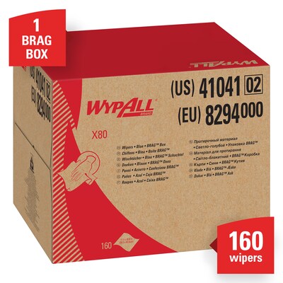 WypAll X80  HydroKnit Wipers, Blue, 160/Carton (41041)