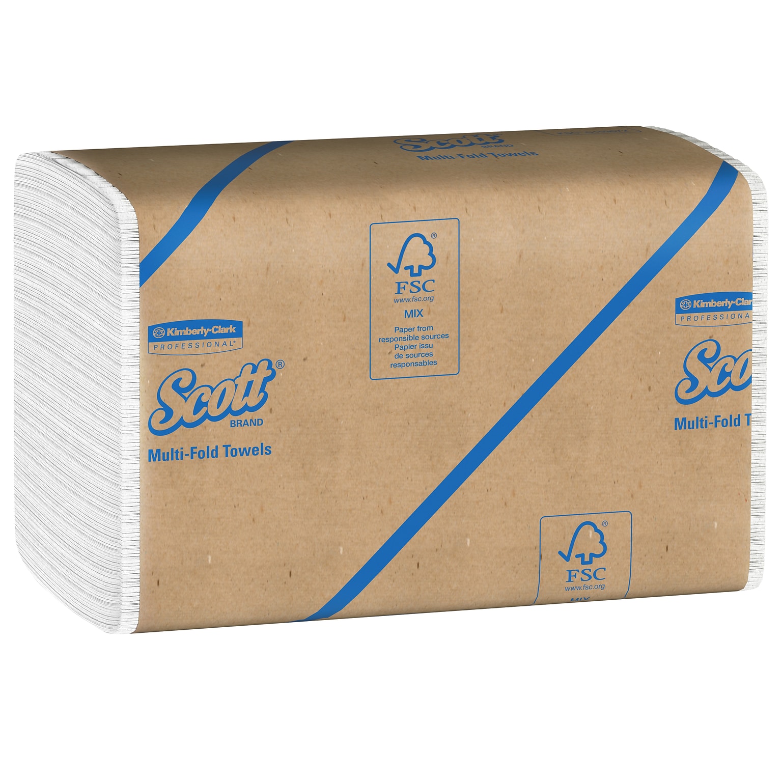 Scott Essential Recycled Multifold Paper Towels, 1-ply, 250 Sheets/Pack, 16 Packs/Carton (01807)