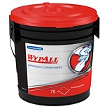 WypAll Fabric Wipers, White, 75 Wipers/Bucket, 6 Buckets/Carton (91371)