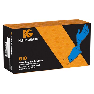 Kleenguard G10 Series Latex-Free Nitrile Multipurpose Gloves, Powder-Free, Blu, Lg, 200/Bx (90098)