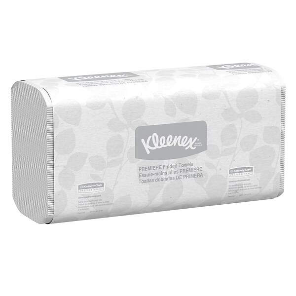 Kleenex Premiere Recycled Multifold Paper Towels, 1-ply, 120 Sheets/Pack, 25 Packs/Carton (13253)