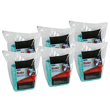 WypAll* Waterless Cleaning Wipes Refills, 9.5 x 12, 6 Packs of 75/Wipes (91367)