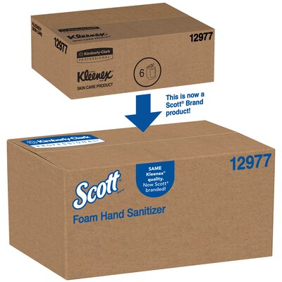 Commercial Dispensing Scott Foaming Hand Sanitizer Refill for Scott Essential Dispenser, 1000 mL., 6/Carton (12977)