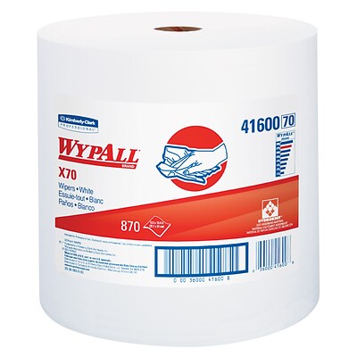 WypAll X70 HYDROKNIT Wipers, White, 870/Carton (41600)