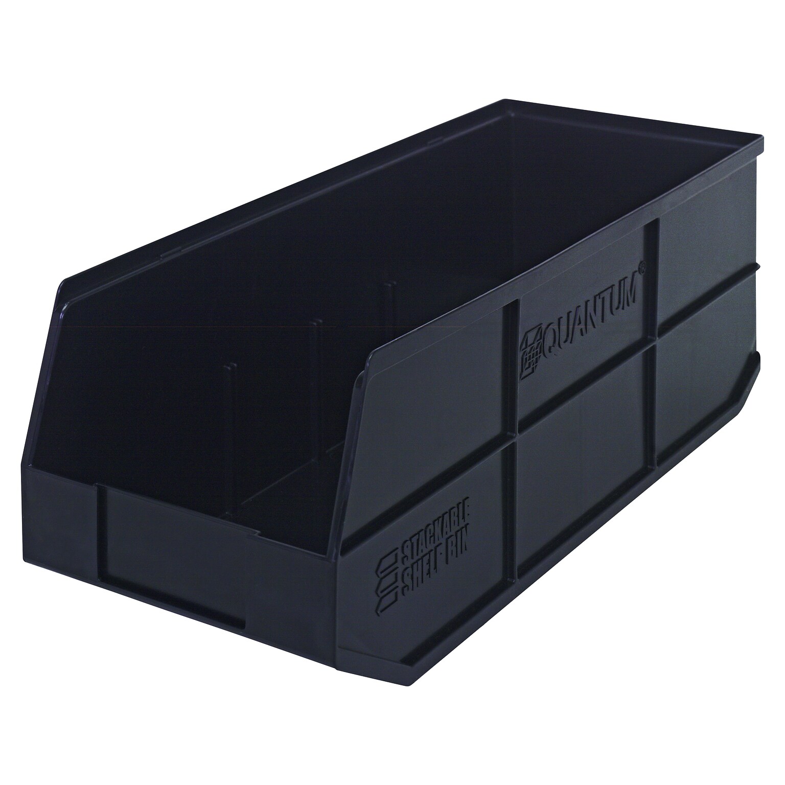 Quantum Storage Systems Open Lid Storage Bin, Black, 6/Carton (SSB483BKCT)