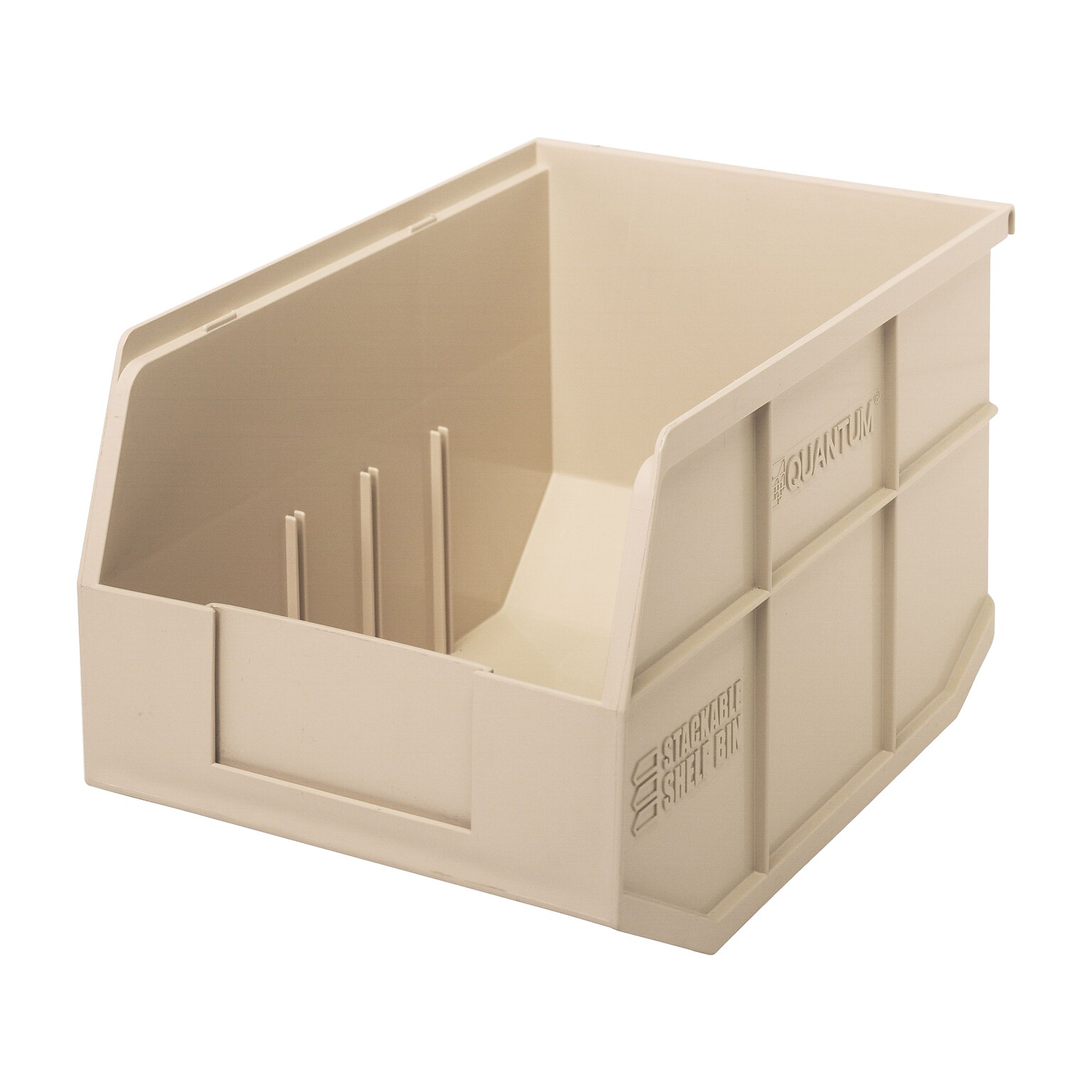 Quantum Storage Systems Open Lid Storage Bin, Ivory, 6/Carton (SSB423IVCT)