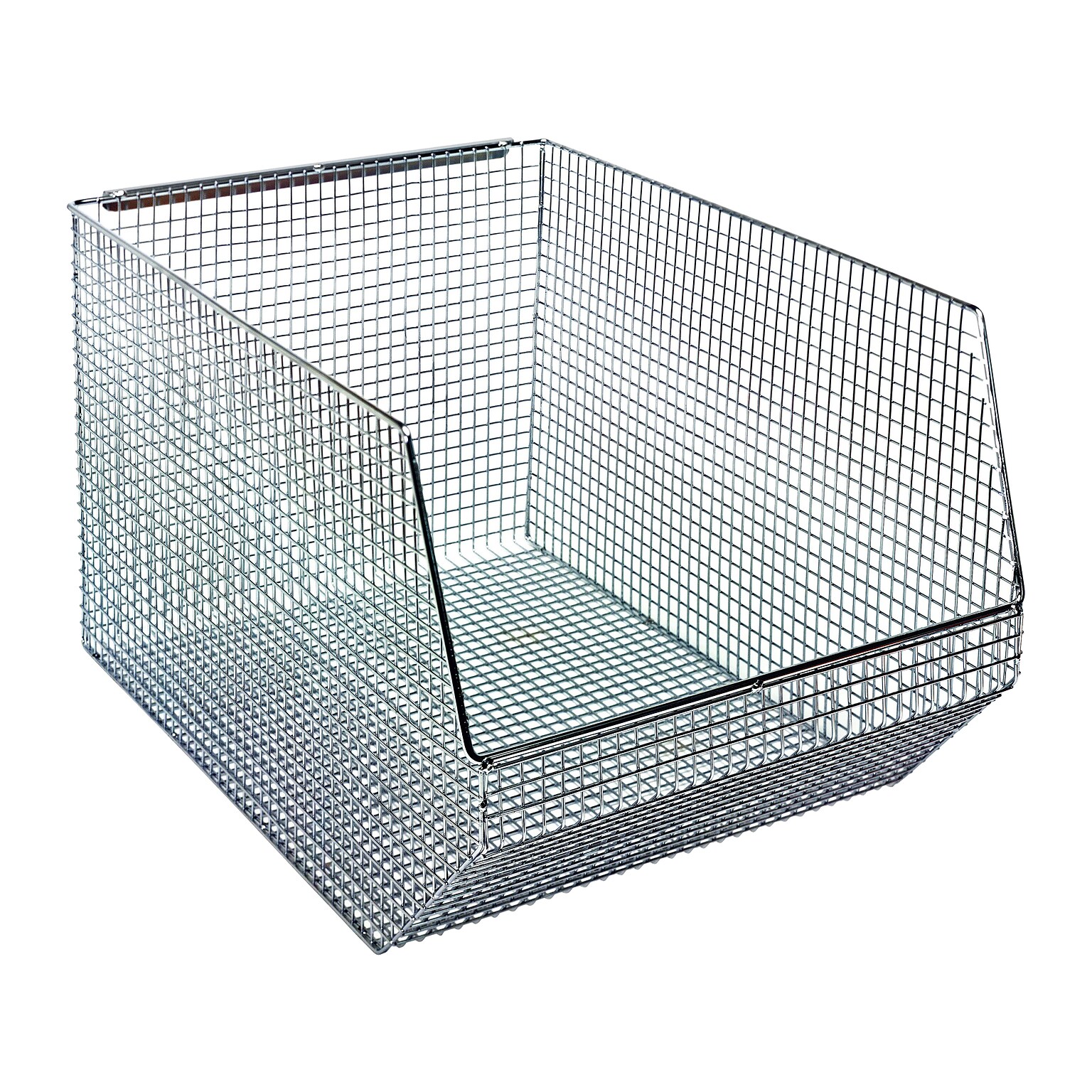 Quantum Storage Systems Open Lid Storage Bin, Chrome, 5/Carton (QMB560CCT)