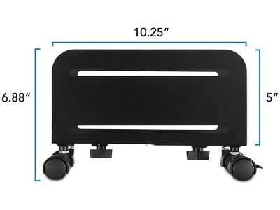 Mount-It! Metal CPU Stand with Four Casters, Black (MI-7153)