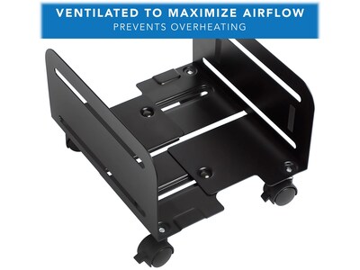 Mount-It! Metal CPU Stand with Four Casters, Black (MI-7153)