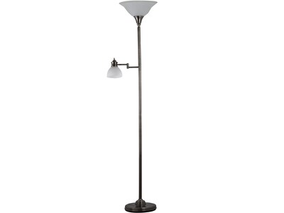 Adesso Aaron 71.75 Antique Pewter Floor Lamp with Bell Shade (SL3992-23)