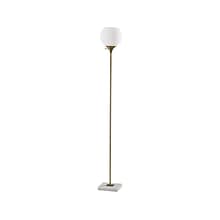 Adesso Fiona 71 Antique Brass/White Marble Floor Lamp with Round Shade (5179-21)