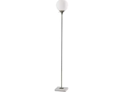 Adesso Fiona 71 Brushed Steel/White Marble Floor Lamp with Globe Shade (5179-22)