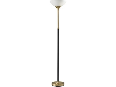 Adesso Bergen 71 Antique Brass/Black Floor Lamp with Dome Shade (4208-21)