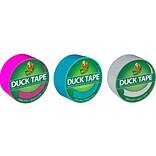 Duck Heavy Duty Duct Tapes, 1.88 x 20 Yds./1.88 x 15 Yds., Aqua/Dove Gray/Fluorescent Lilac, 3 Rol