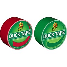 Duck Heavy Duty Duct Tapes, 1.88 x 20 Yds., Red/Green, 2 Rolls/Pack (DUCKRG-STP)