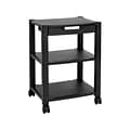 Mount-It! 3-Shelf Plastic/Poly Mobile Utility Cart with Lockable Wheels, Black (MI-7855A)