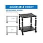 Mount-It! 2-Shelf Plastic/Poly Mobile Utility Cart with Lockable Wheels, Black (MI-7854A)