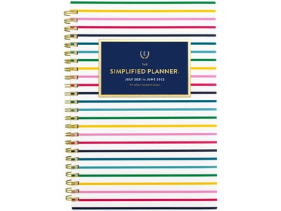 2021-2022 AT-A-GLANCE 5.5 x 8.5 Academic Planner, Simplified by Emily Ley, Thin Happy Stripe (EL60-200A-22)
