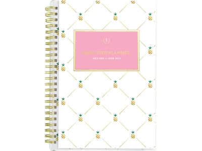 2021-2022 AT-A-GLANCE 5.5 x 8.5 Academic Planner, Simplified by Emily Ley, Pineapple (EL64-201A-22)