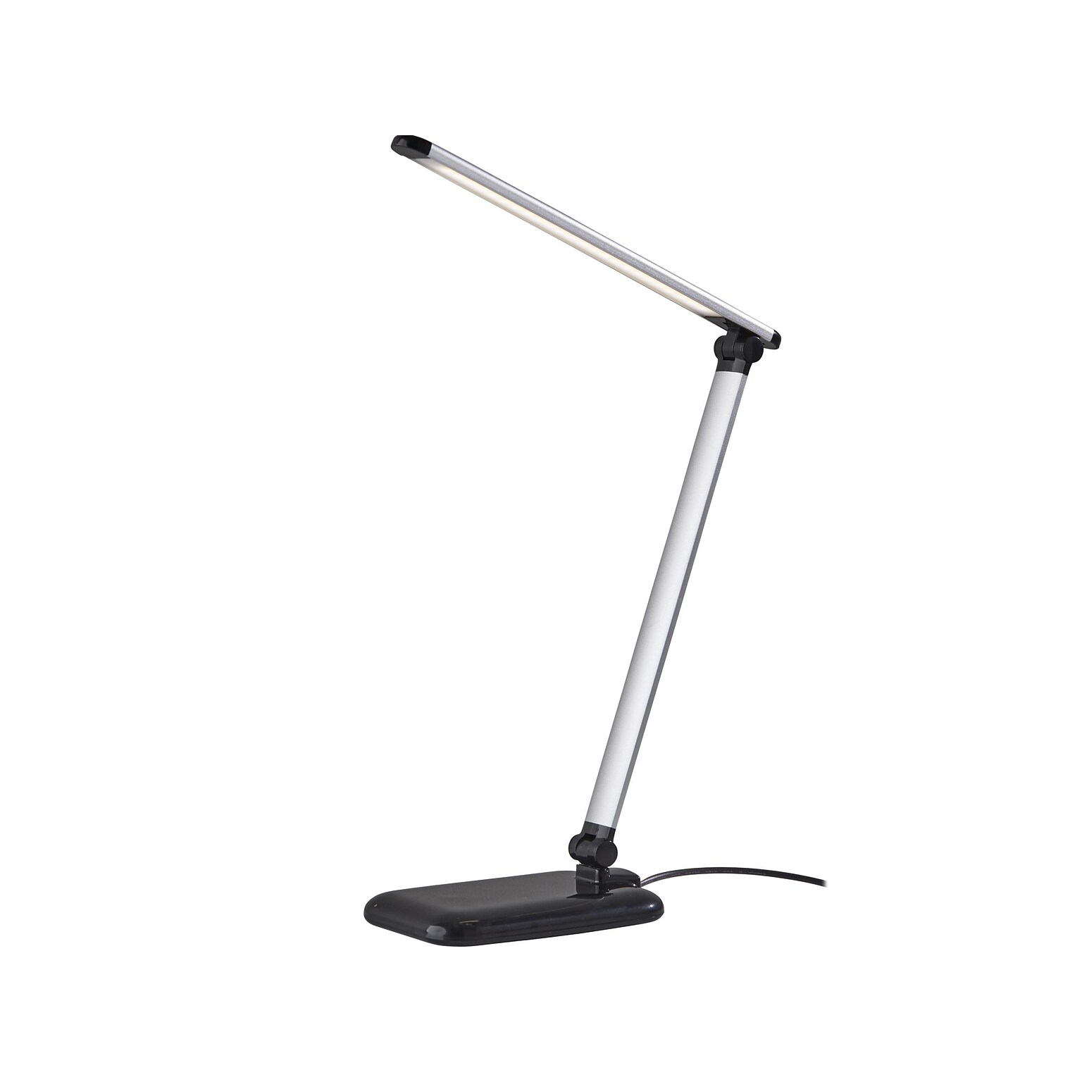Simplee Adesso Lennox LED Desk Lamp, 25, Matte Silver/Glossy Black (SL4903-01)
