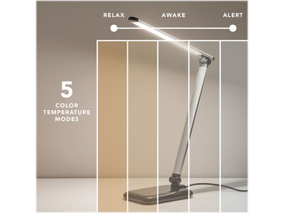 Simplee Adesso Lennox LED Desk Lamp, 25", Matte Silver/Glossy Black (SL4903-01)