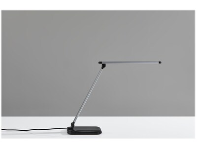 Simplee Adesso Lennox LED Desk Lamp, 25", Matte Silver/Glossy Black (SL4903-01)