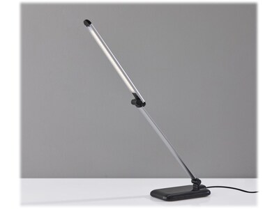 Simplee Adesso Lennox LED Desk Lamp, 25", Matte Silver/Glossy Black (SL4903-01)