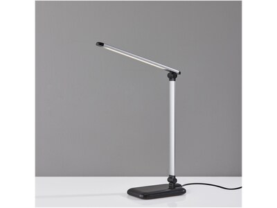 Simplee Adesso Lennox LED Desk Lamp, 25", Matte Silver/Glossy Black (SL4903-01)