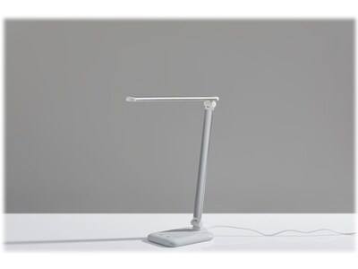Simplee Adesso Lennox LED Desk Lamp, 25, Matte Silver/Glossy White (SL4903-02)