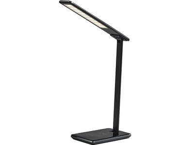 Simplee Adesso Declan AdessoCharge LED Desk Lamp, 16, Glossy Black (SL4904-01)