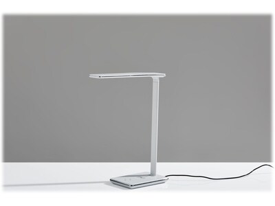 Simplee Adesso Declan AdessoCharge LED Desk Lamp, 16, Glossy White (SL4904-02)
