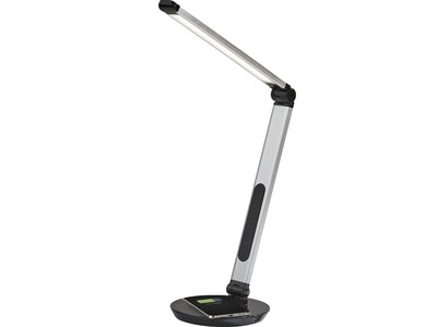 Simplee Adesso Rodney AdessoCharge LED Desk Lamp, 26.5, Matte Silver/Glossy Black (SL4900-22)