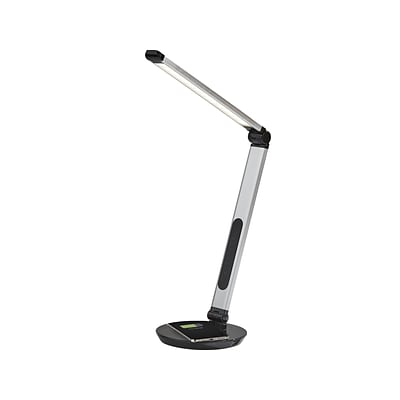 Simplee Adesso Rodney AdessoCharge LED Desk Lamp, 26.5, Matte Silver/Glossy Black (SL4900-22)