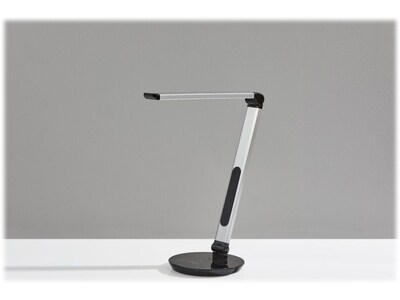 Simplee Adesso Rodney AdessoCharge LED Desk Lamp, 26.5, Matte Silver/Glossy Black (SL4900-22)