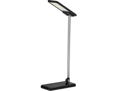 Simplee Adesso Rocco LED Desk Lamp, 17, Matte Silver/Glossy Black (SL4902-01)