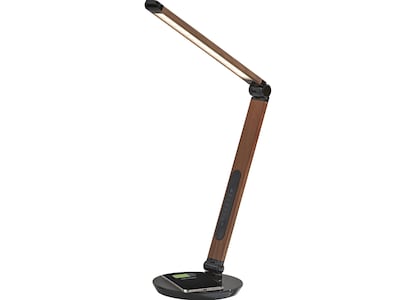 Simplee Adesso Rodney AdessoCharge LED Desk Lamp, 26.5", Walnut/Glossy Black (SL4900-15)