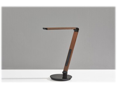 Simplee Adesso Rodney AdessoCharge LED Desk Lamp, 26.5", Walnut/Glossy Black (SL4900-15)
