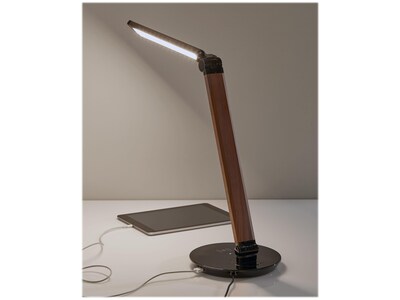 Simplee Adesso Rodney AdessoCharge LED Desk Lamp, 26.5", Walnut/Glossy Black (SL4900-15)