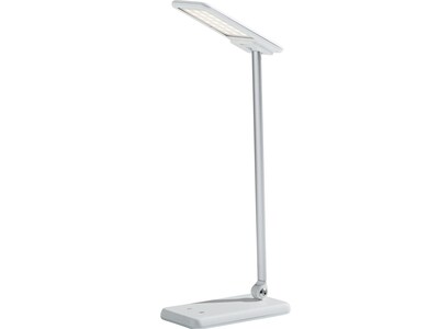 Simplee Adesso Rocco LED Desk Lamp, 17, Matte Silver/Glossy White (SL4902-02)