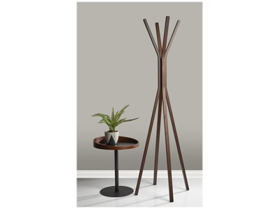 Adesso Crater 18"Dia. End Table, Matte Black/Walnut Oak (WK2310-15)