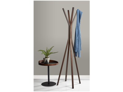 Adesso Crater 18"Dia. End Table, Matte Black/Walnut Oak (WK2310-15)