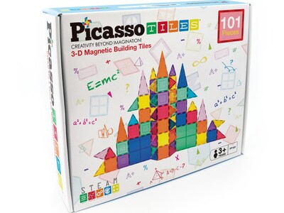 PicassoTiles 3D Magnetic Building Tiles, Assorted Colors (PCPT101)