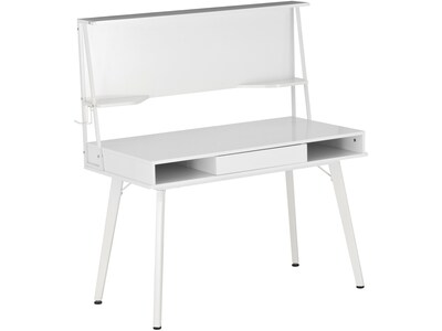 Techni Mobili 47 Computer Desk with Storage and Dry-Erase Whiteboard, White (RTA-4820D-WHT)